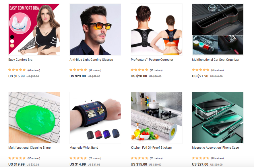 items in online store on WordPress