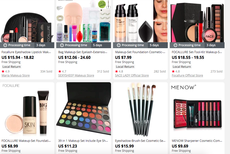 ‘Makeup & Beauty’ products on AliExpress