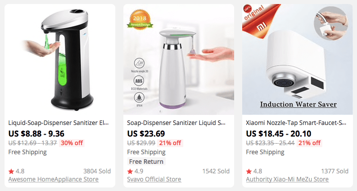 Smart home devices: soap dispensers and water saver