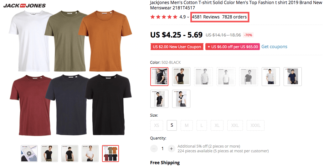 men t-shirts to dropship on AliExpress