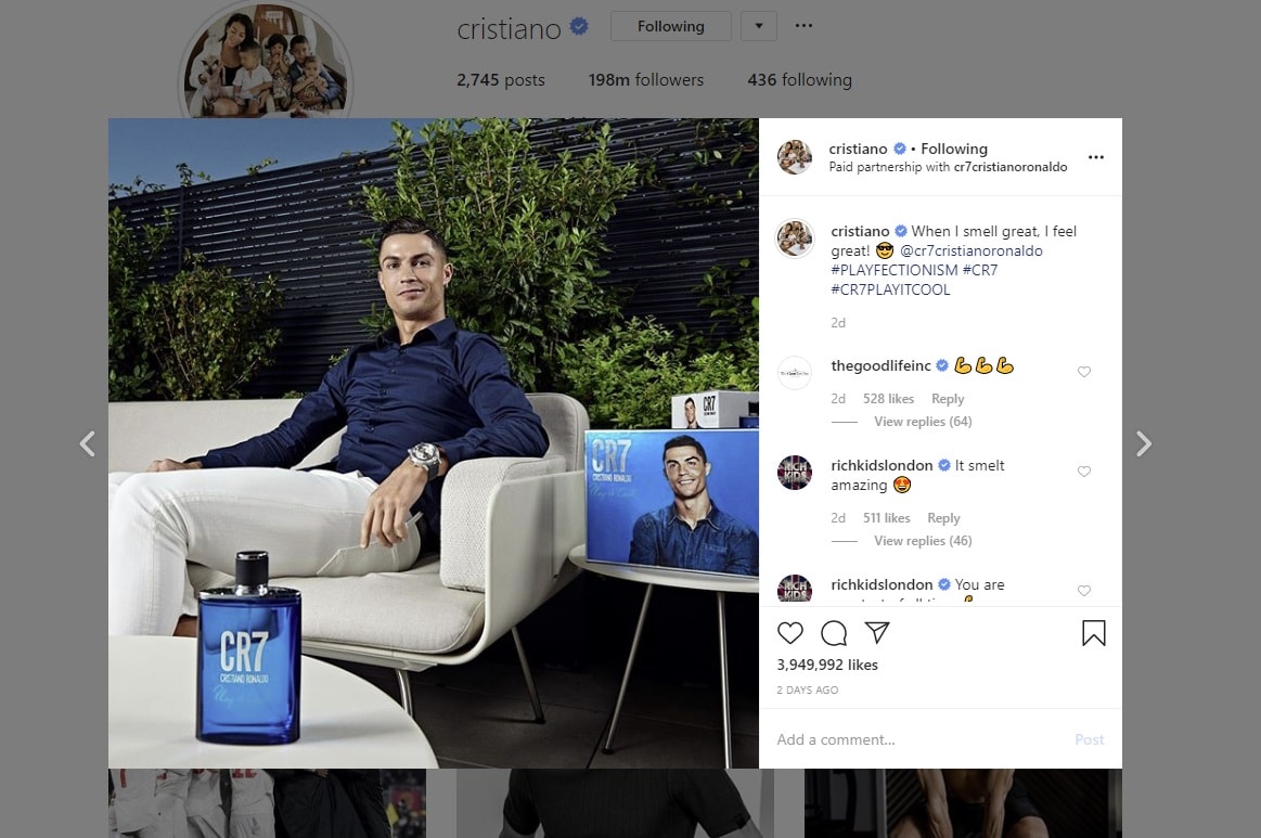 cristiano ronaldo on instagram