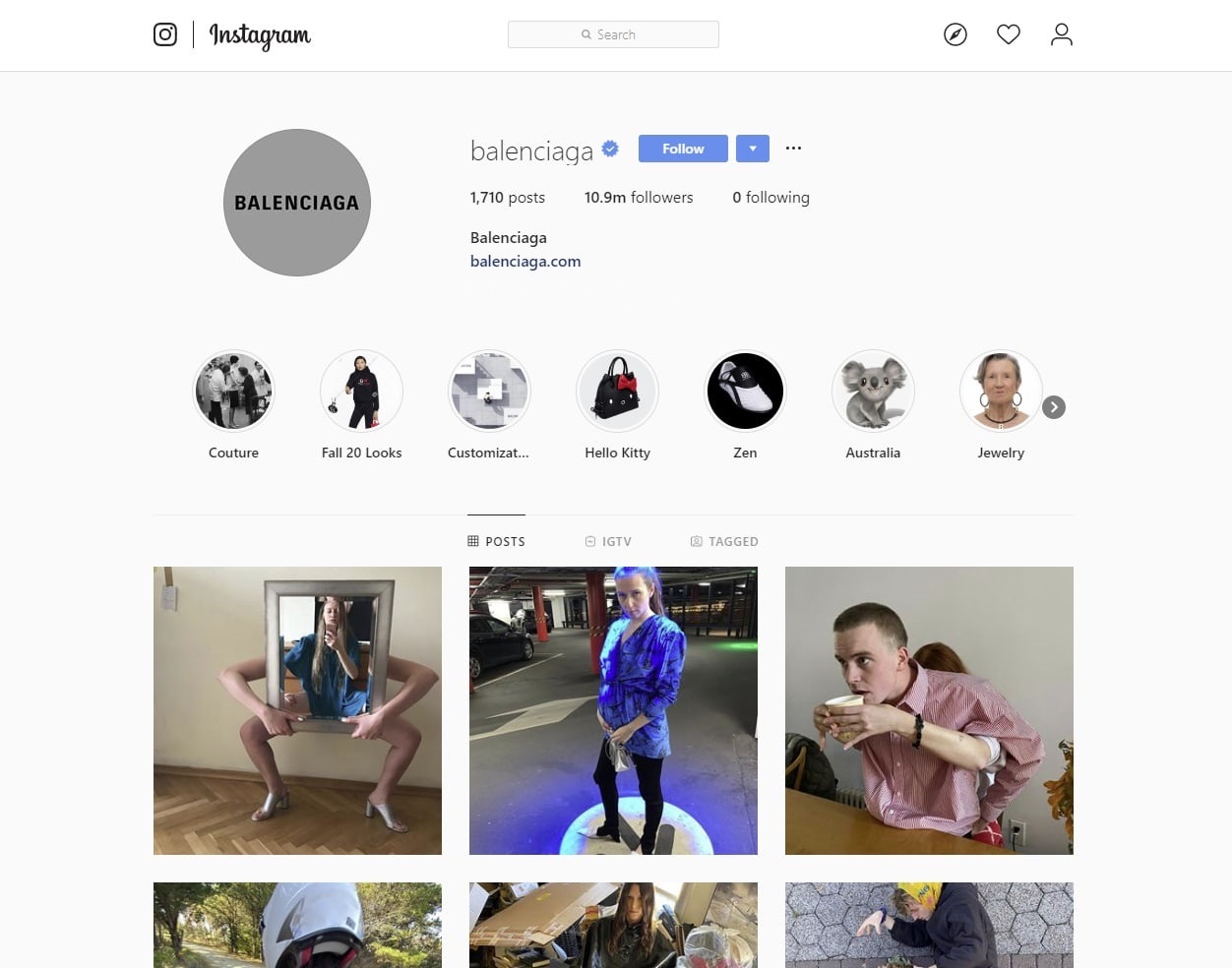 balenciaga on instagram