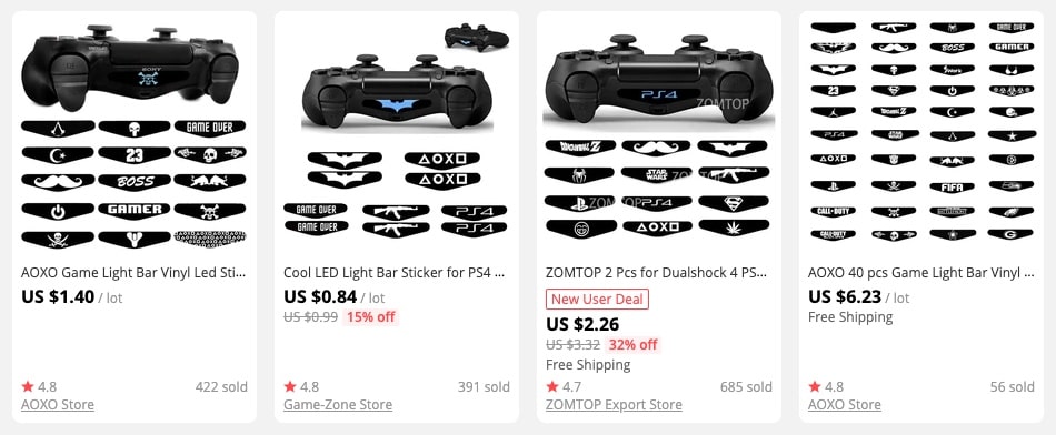 a screenshot of ps4 controller light bars