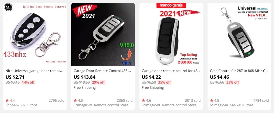 a picture showing a garage door opener to sell