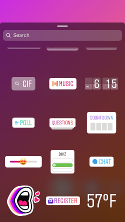 a picture showing options to post on Stories