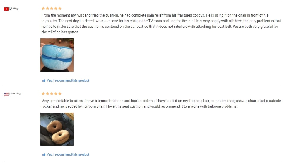 Customer reviews with real product photos on the product page