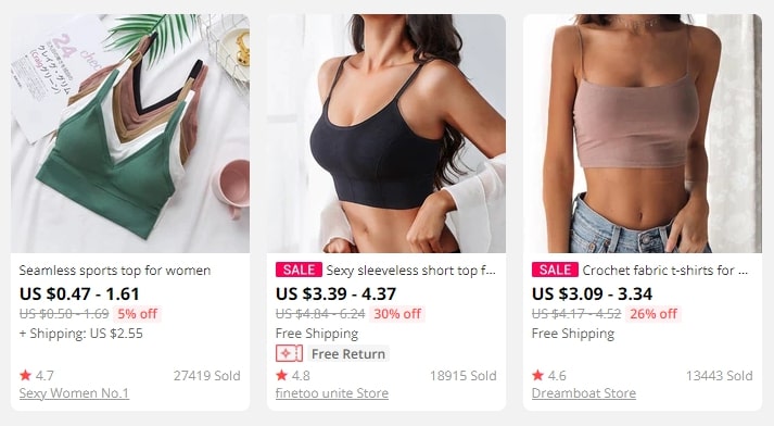 Young women wearing crop tops