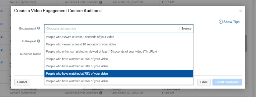 Creating a custom audience to make money with Facebook ads