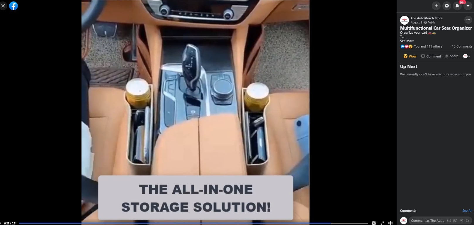 Screenshot of a video ad that show how a product solve a problem