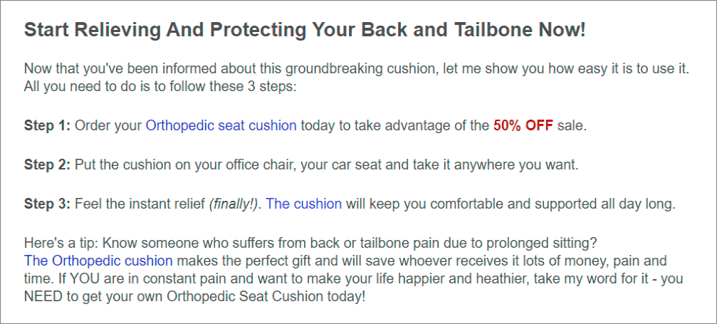 An example of a 'How it works' section on a lading page that showcases the product's benefits