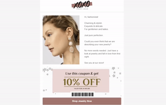 An example of an email template