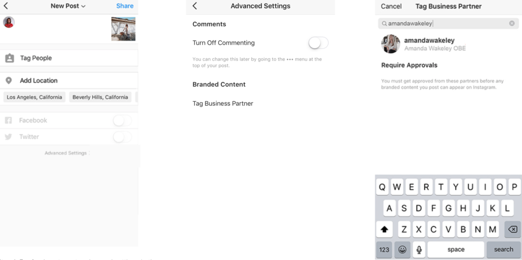 Uploading an Instagram sponsored post to the feed