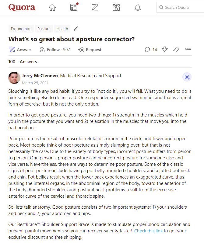 An example of a forum post promoting your business