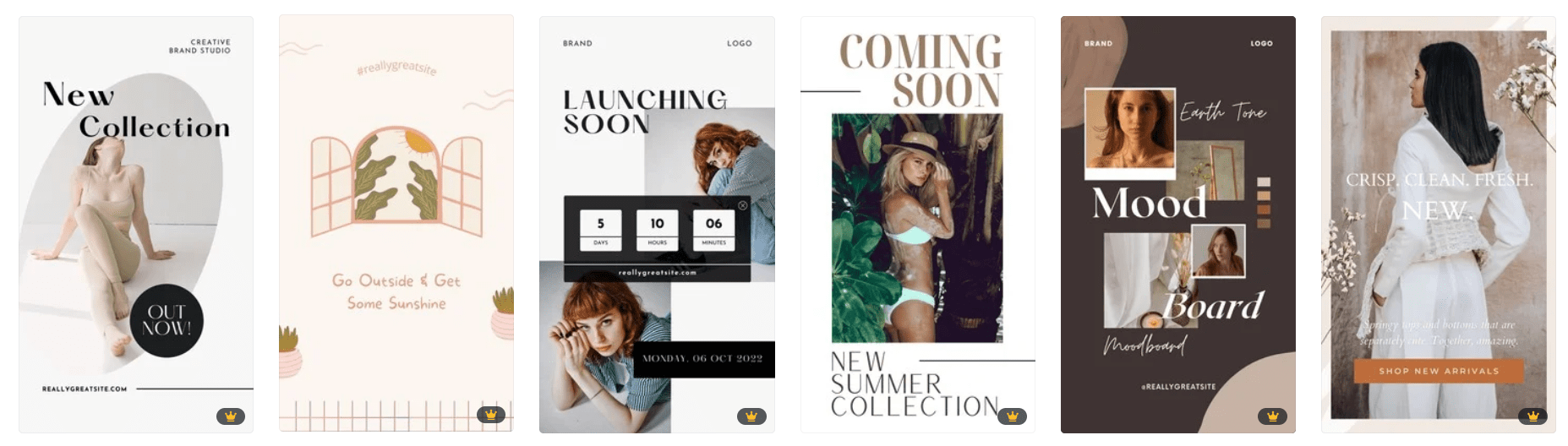 Examples of Instagram post templates made with Canva