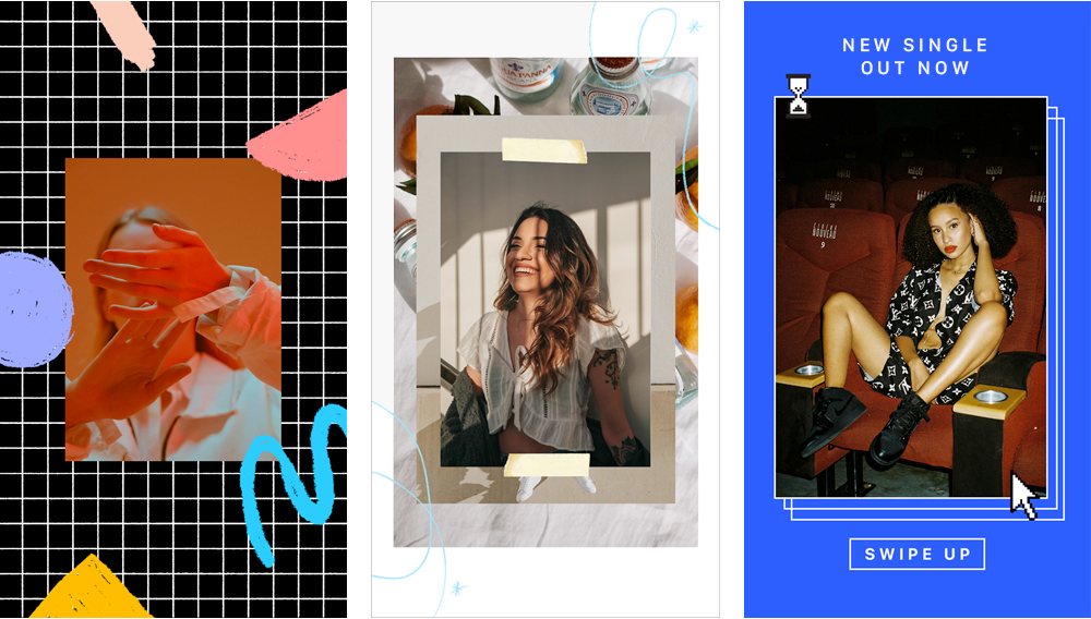 Examples of Instagram post templates made with Storyluxe
