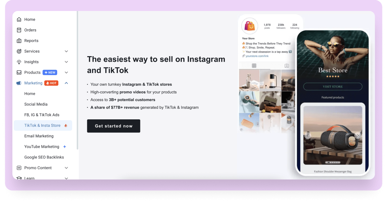 This tool simplifies the process of integrating your dropshipping store with TikTok and Instagram