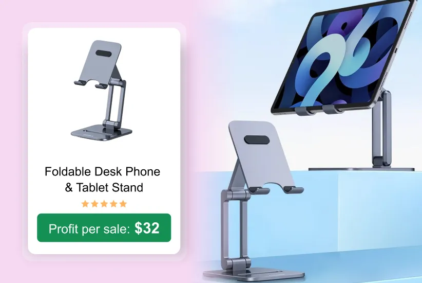 Foldable desk phone & tablet stand as a trending product to sell