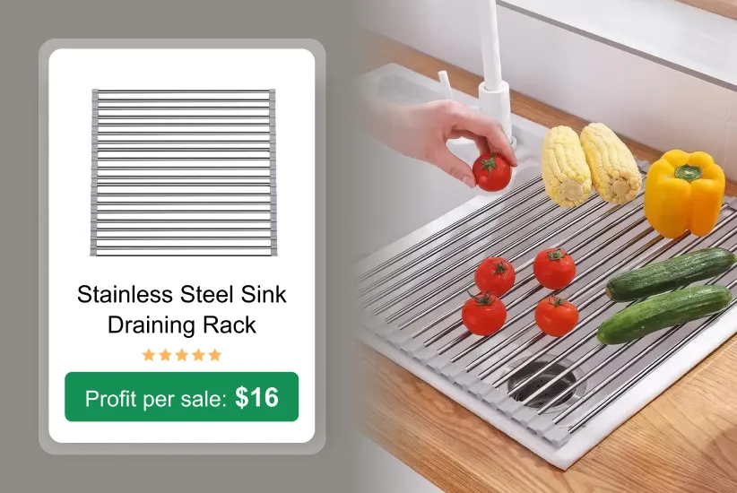 Stainless Steel Sink Draining Rack as a trending product to sell