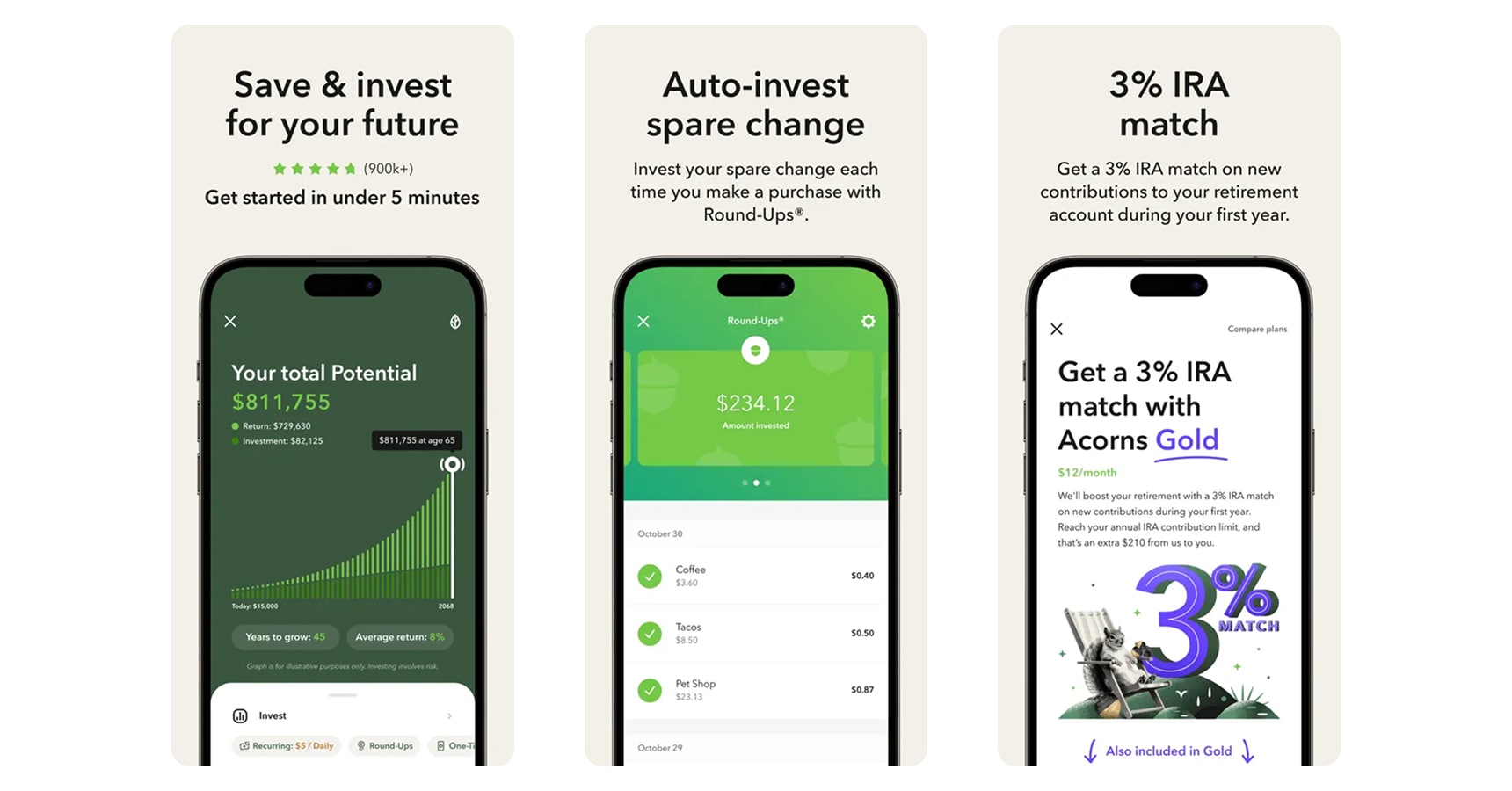 Images of the Acorns app for the best money earning apps 2025 article