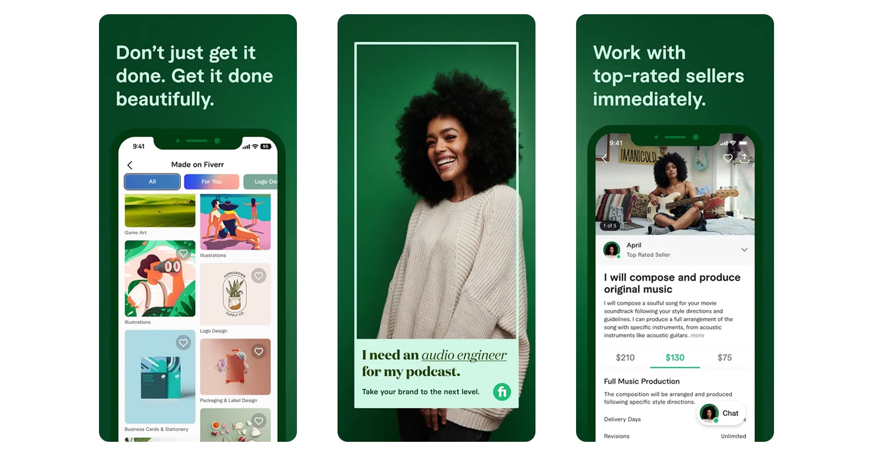 Images of the Fiverr app for the best money earning apps 2025 article