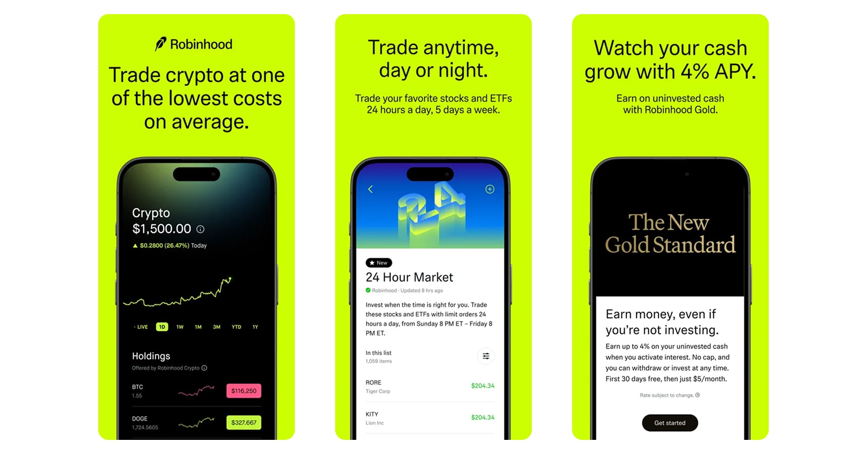 Images of the Robinhood app for the best money earning apps 2025 article