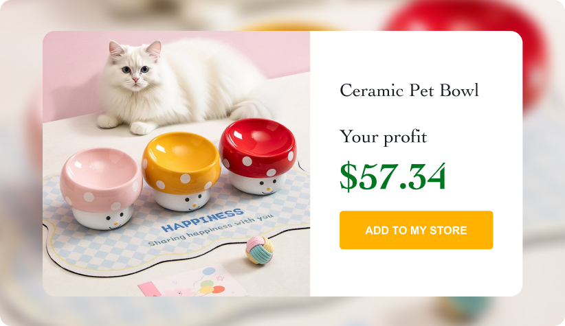 Ceramic Mushroom Pet Bowl