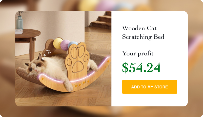 Wooden Cat Scratching Bed