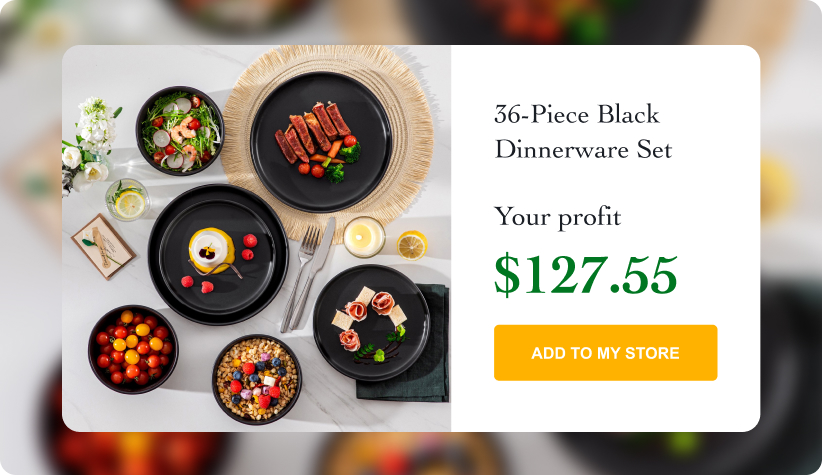 36-Piece Black Dinnerware Set