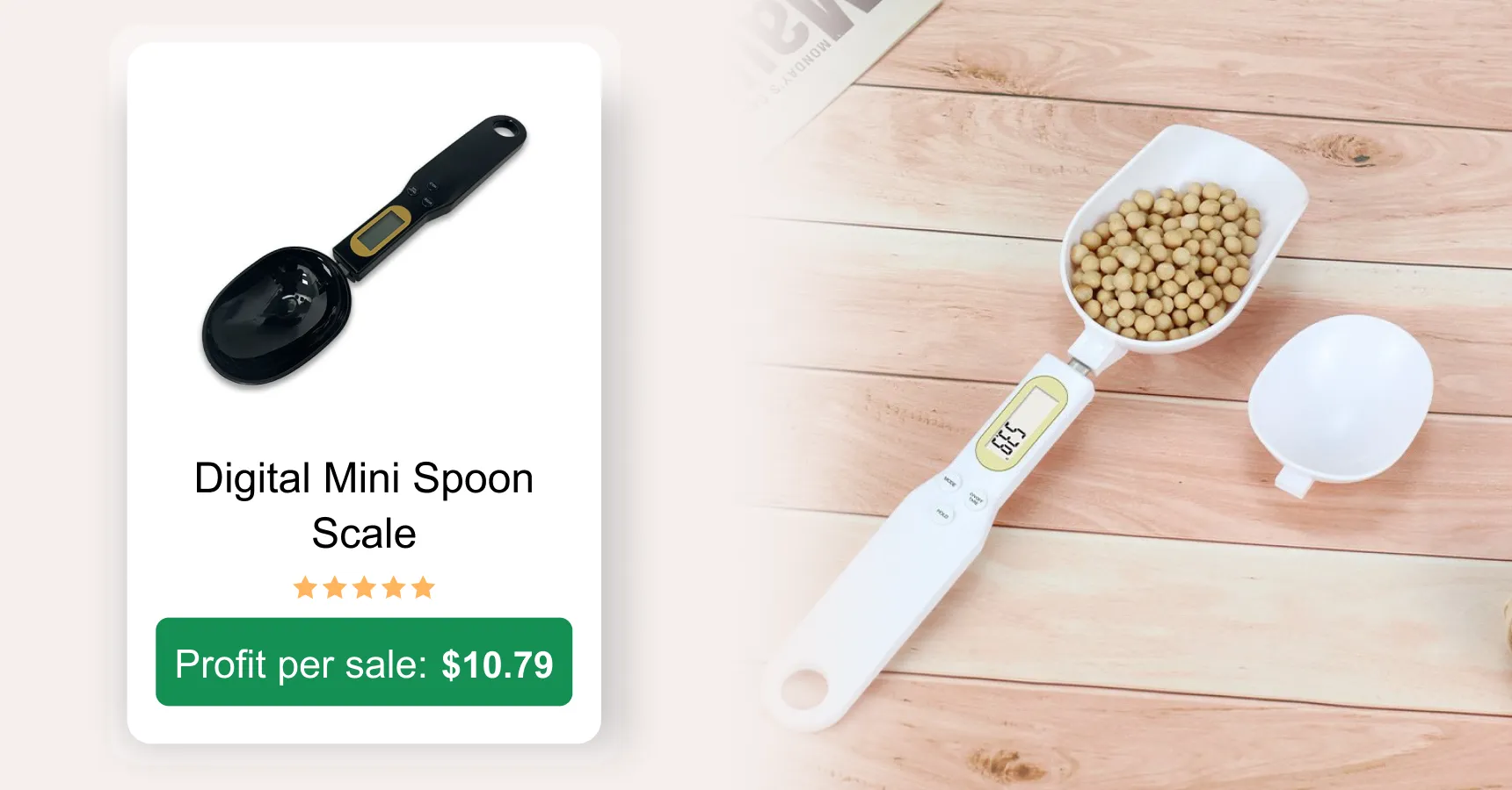 Image of a digital mini spoon scale for an article on AliExpress trending products 2026