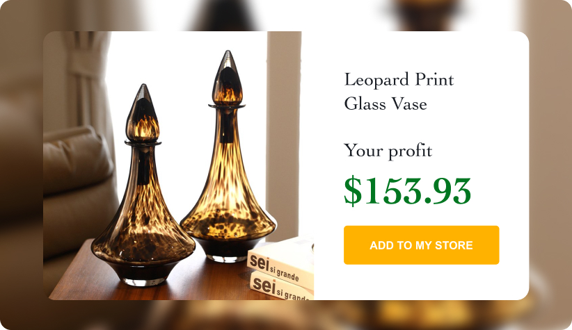 Leopard Print Glass Vase