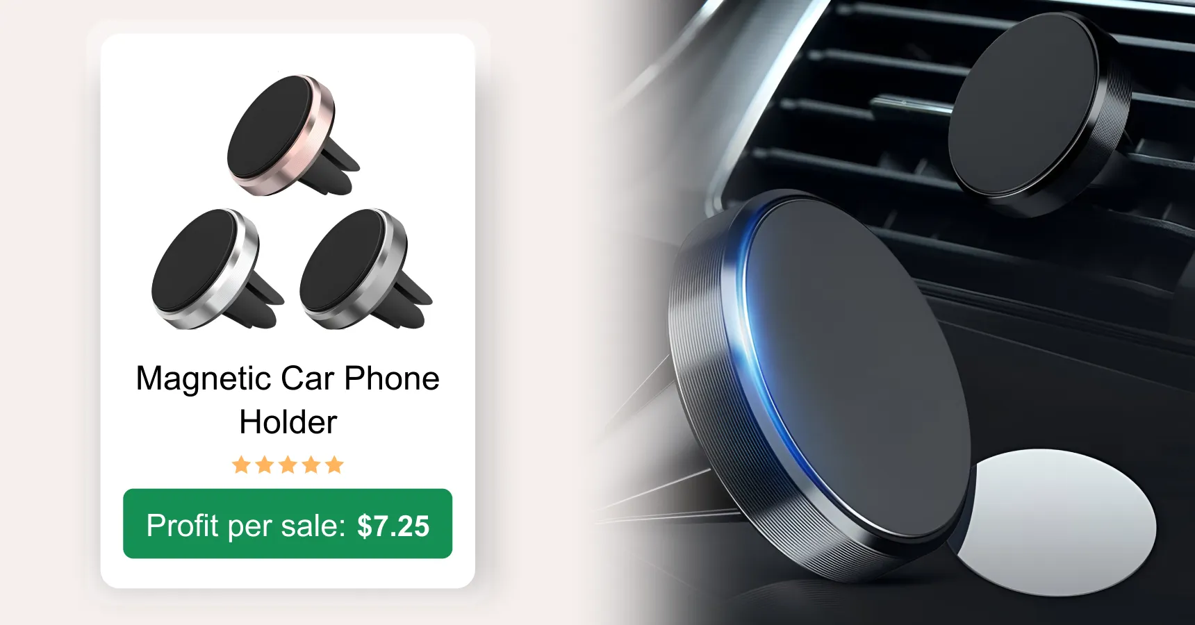 Image of a magnetic car phone holder for an article on AliExpress trending products 2026