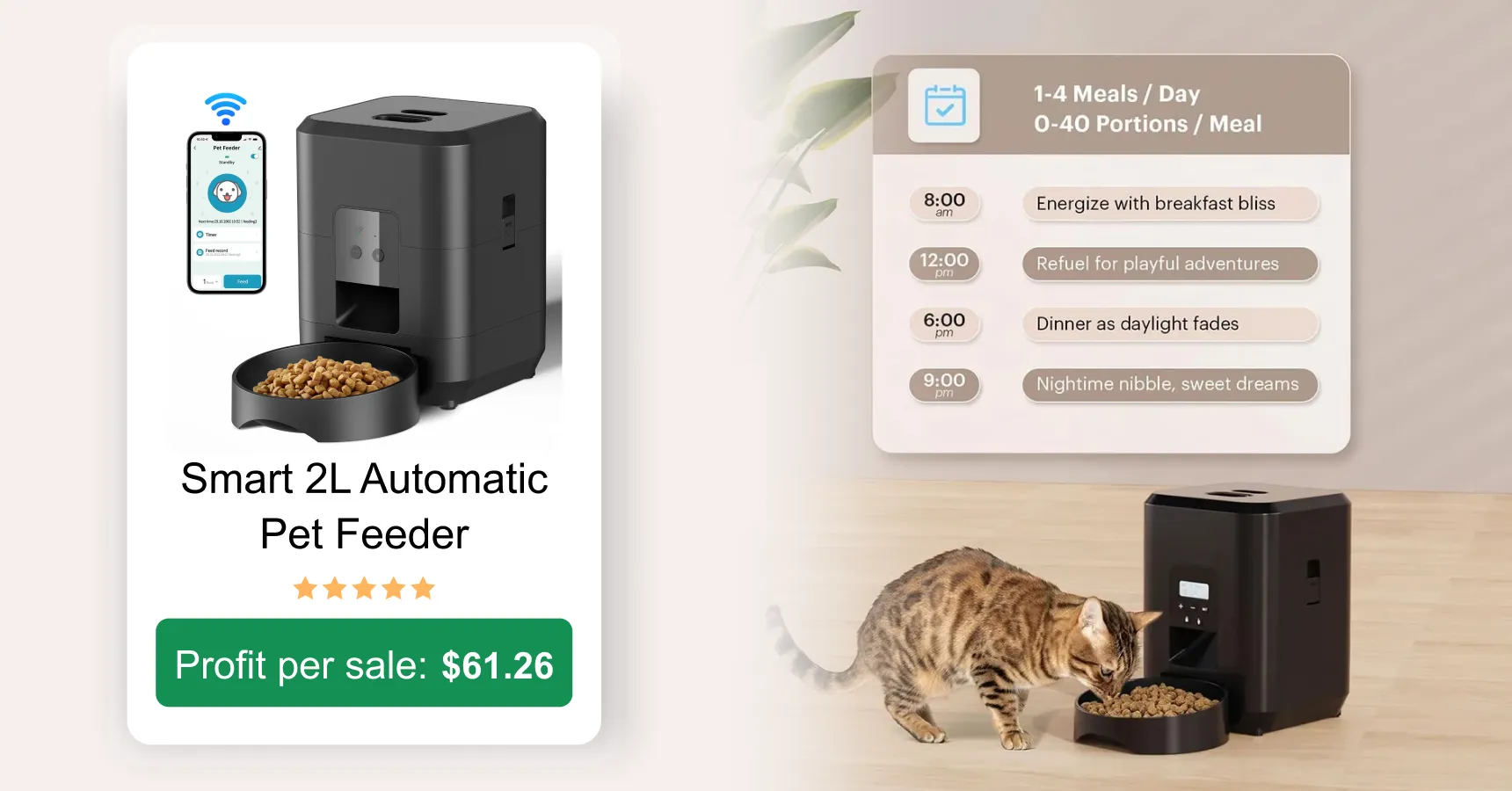 Image of a smart automatic pet feeder for an article on AliExpress trending products 2026